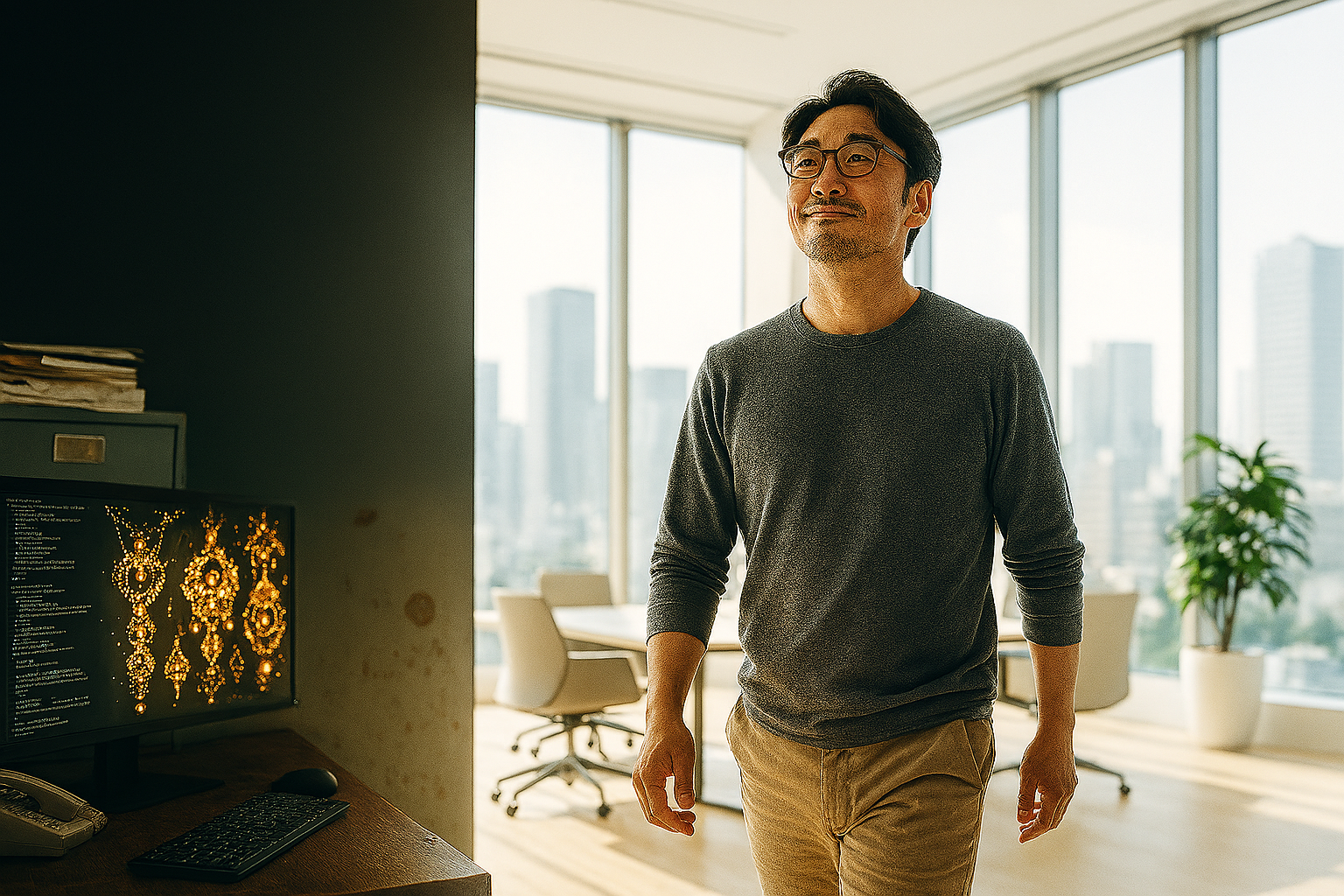 「自分は悪くない、場所が悪いだけ」という気づきと、より良い環境(高級料亭=上流工程・高単価企業)へ目を向ける希望のシーン